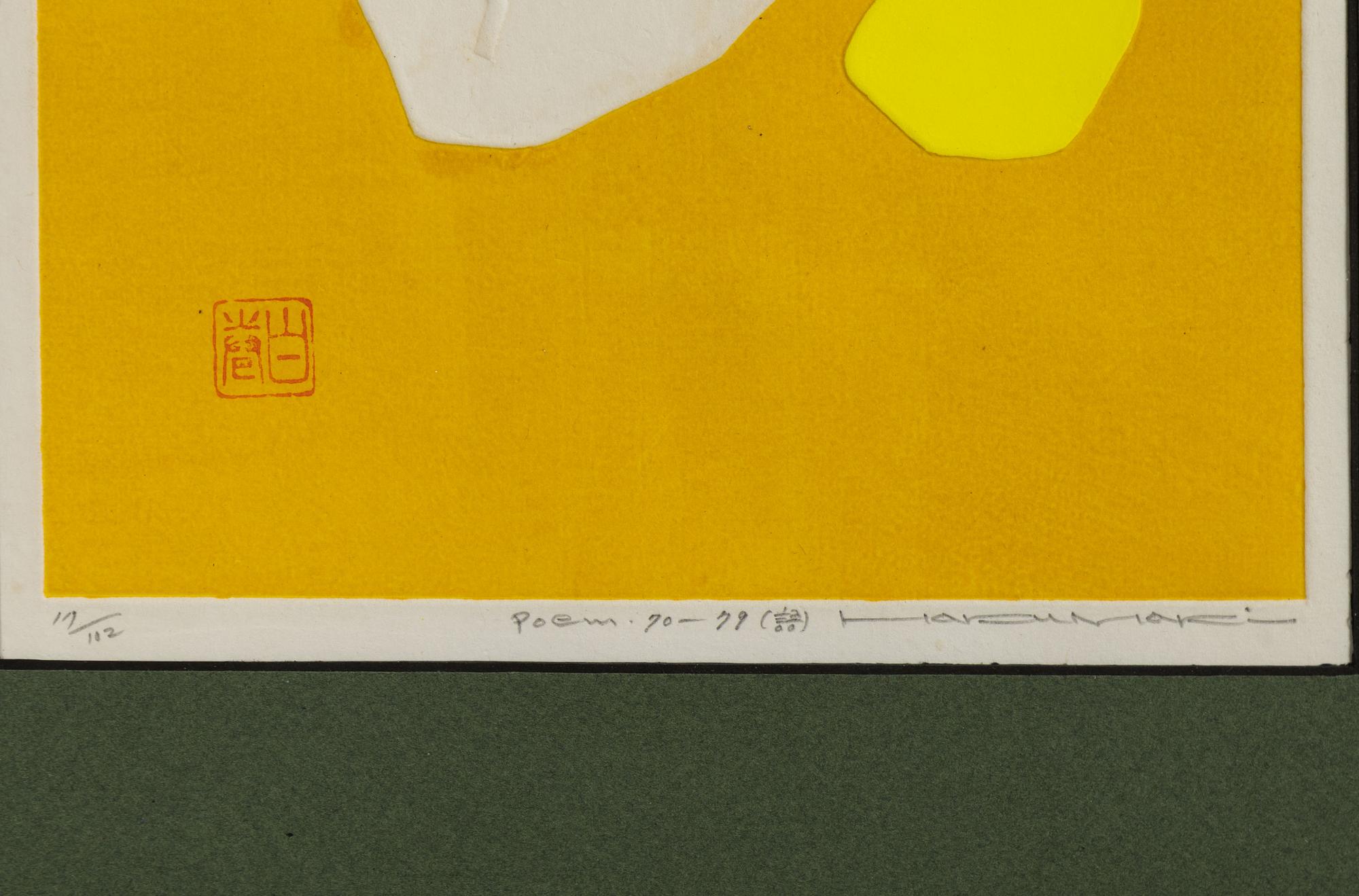 Haku Maki, tre träsnitt, "Poem 70-79", "Poem 71-54", "Poem 71-58".