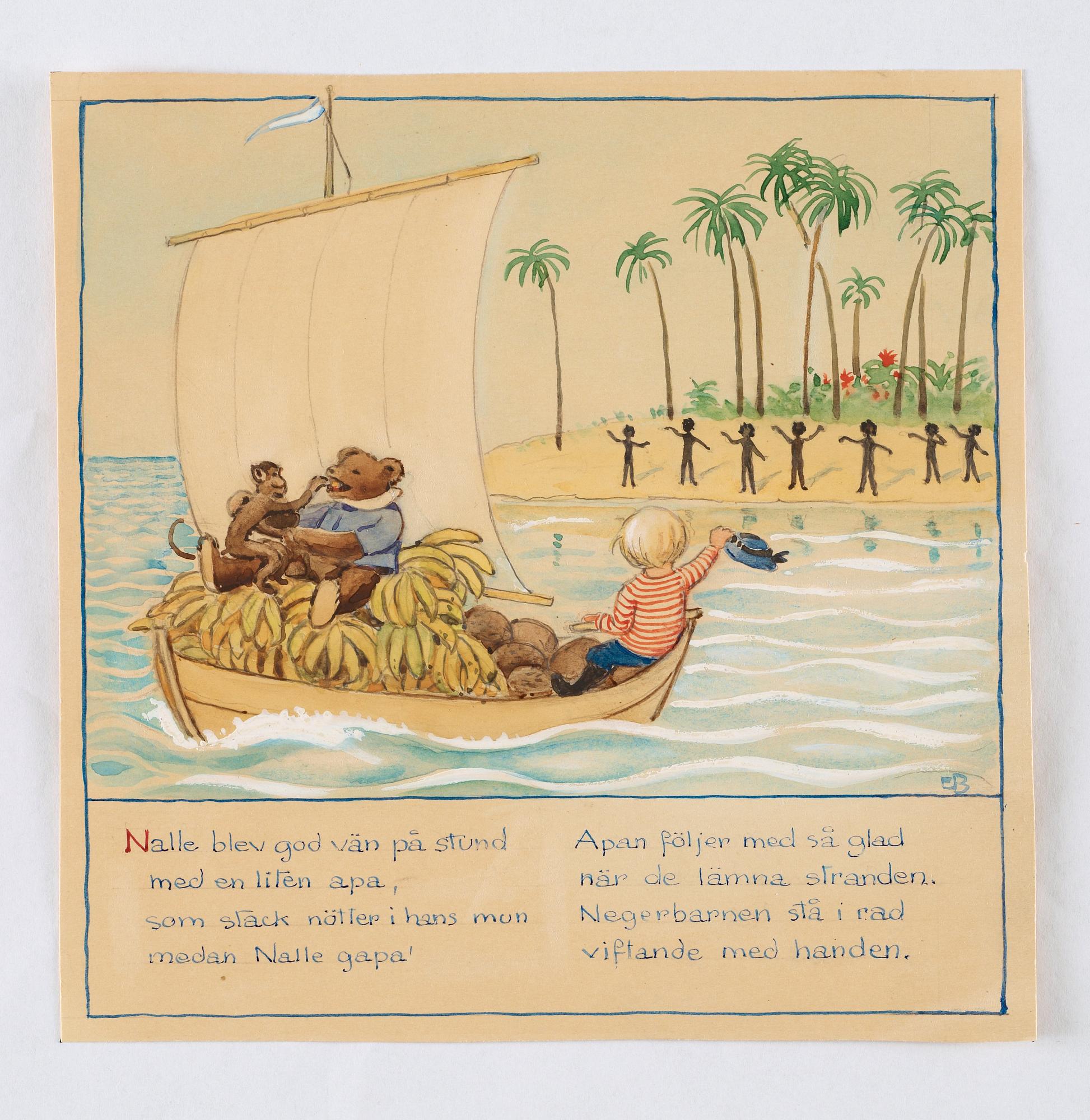Elsa Beskow, "Lillebrors segelfärd. Bilderbok av Elsa Beskow. Med musik av Alice Tegnér".