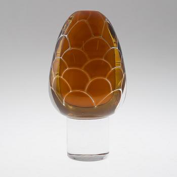 OLLE ALBERIUS, a glass vase/sculpture form Orrefors, signed, 1973.