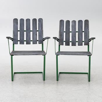 Arthur Lindqvist, karmstolar, ett par, "A2", Grythyttan stålmöbler.