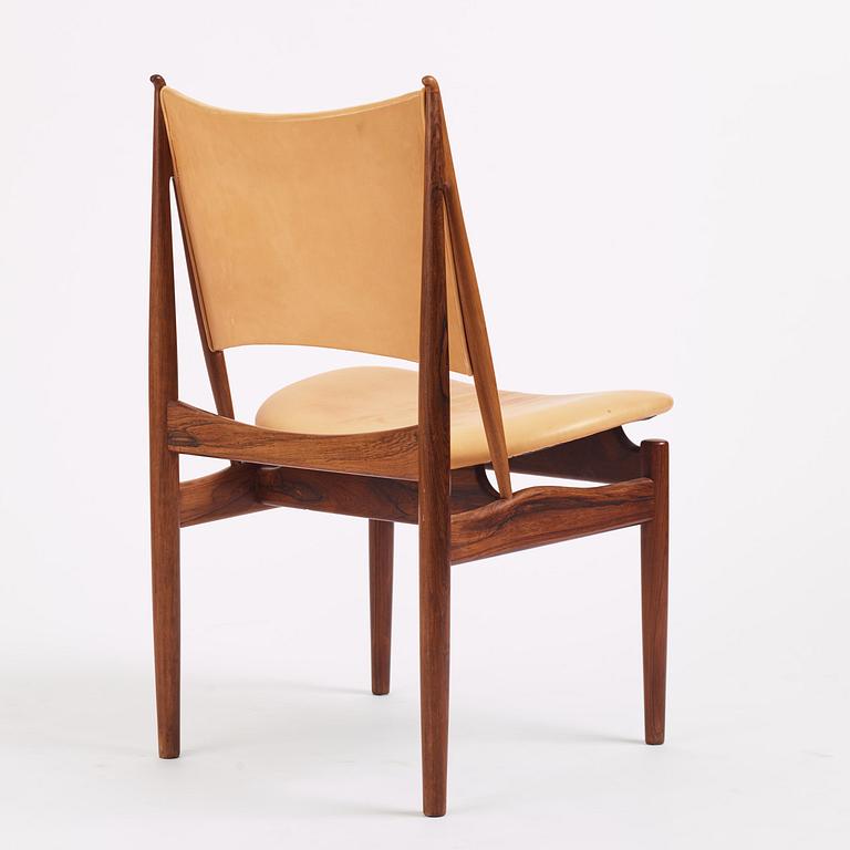 Finn Juhl, a rosewood "Egyptian" chair model FJ49, cabinetmaker Niels Vodder, Copenhagen, 1950s-60s.