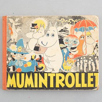 Tove Jansson, book/album, with handwritten dedication, Gebers, [1957].