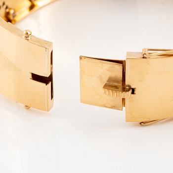 Bracelet 18K gold with round brilliant and eight-cut diamonds.