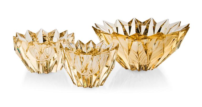 Aimo Okkolin, CRYSTAL VASES, 3 PCS.