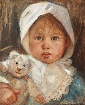 443. Astrid Kjellberg-Juel, Girl with teddy bear.