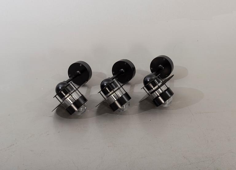 JENS MØLLER-JENSEN, three wall lamps for out doors, "Albertslund", Louis Poulsen.