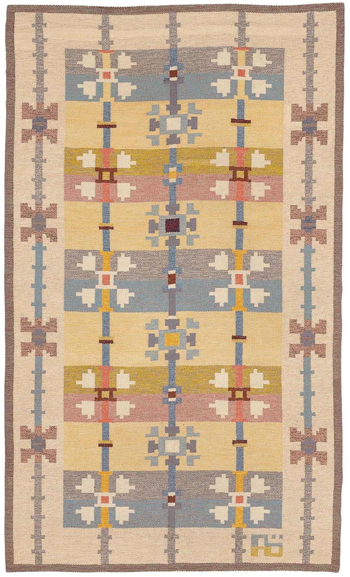 Agda Österberg, Matta, rölakan, ca 325,5-327 x 192-194,5 cm, signerad AÖ (Agda Österberg).