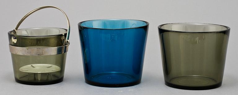 SKÅLAR, 5 st samt ISHINK, glas, "Fuga", Sven Palmqvist, Orrefors, 1900-talets andra hälft.