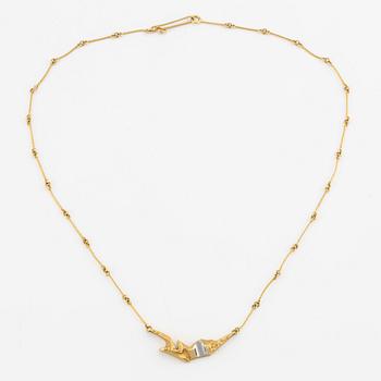 Lapponia necklace, 18K gold and platinum.