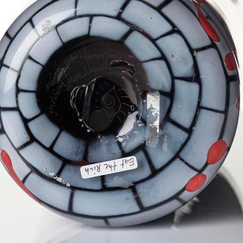 Peter Hermansson, "Eat the Rich", a unique glass vase in graal technique, Sweden, 2009.