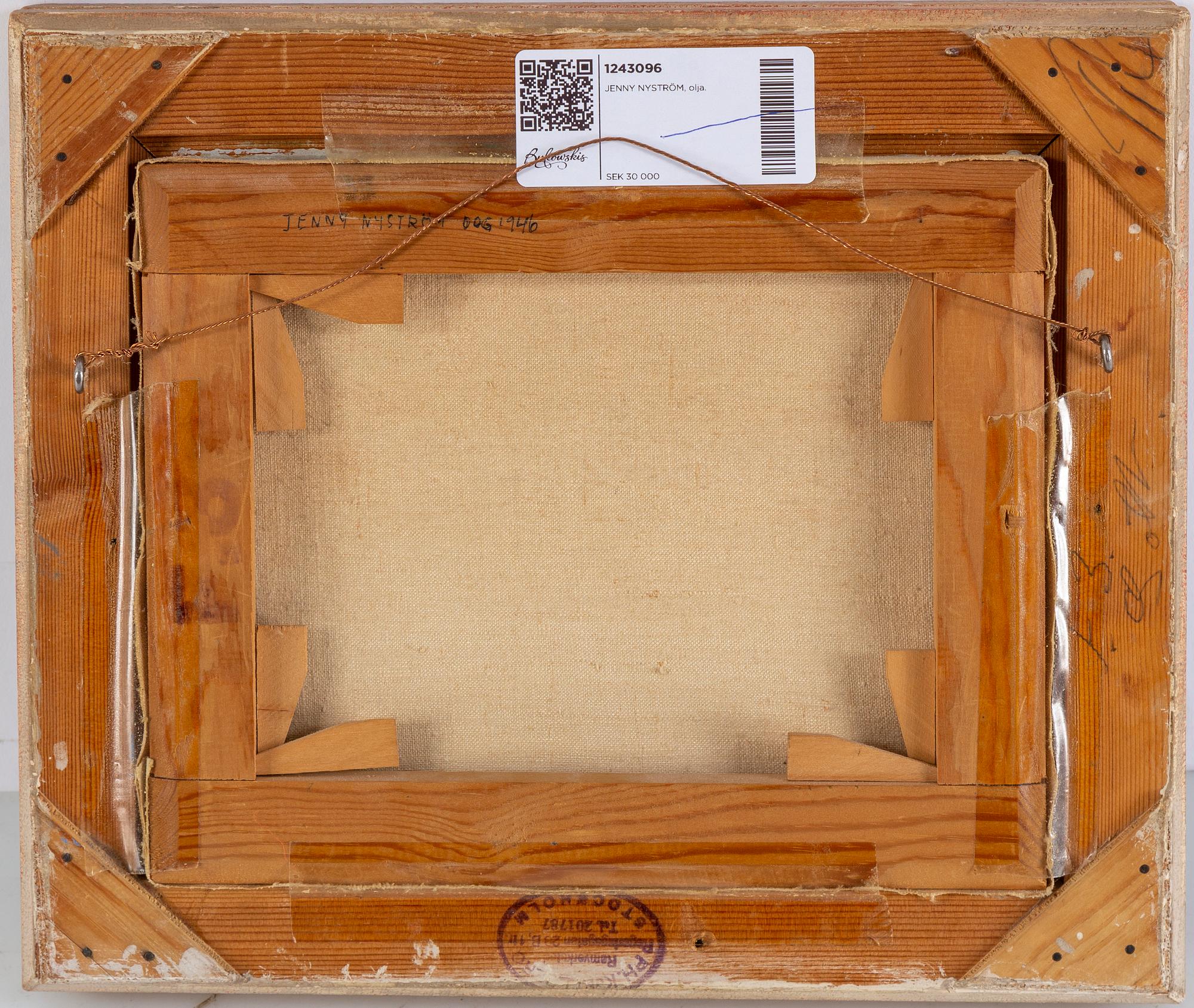 JENNY NYSTRÖM, oil on canvas, signed and dated 1943.