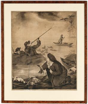 OKÄND KONSTNÄR, tuschlavering. Signerad och daterad 1819.