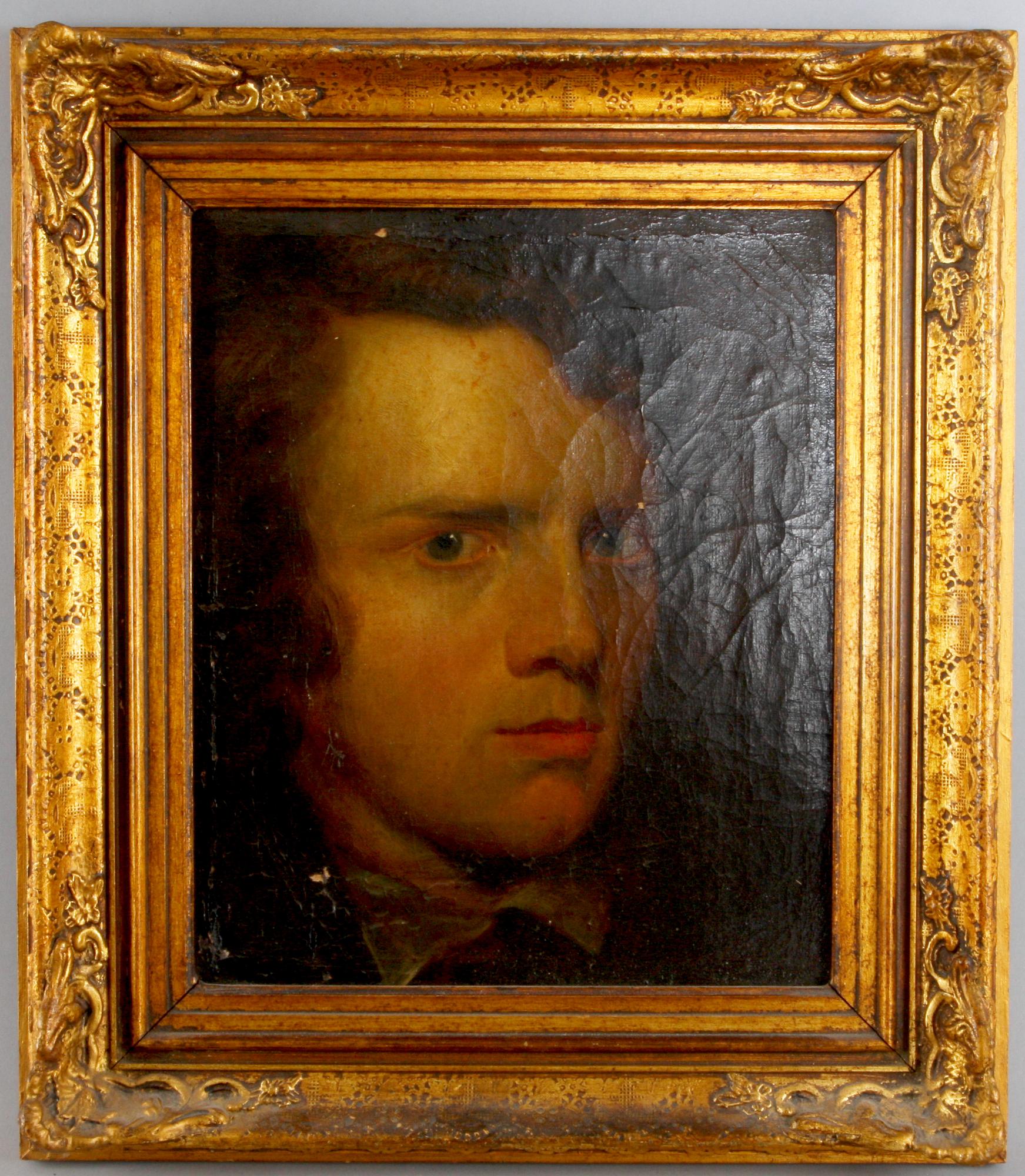 OKÄND KONSTNÄR, olja på duk. 1800-tal.
