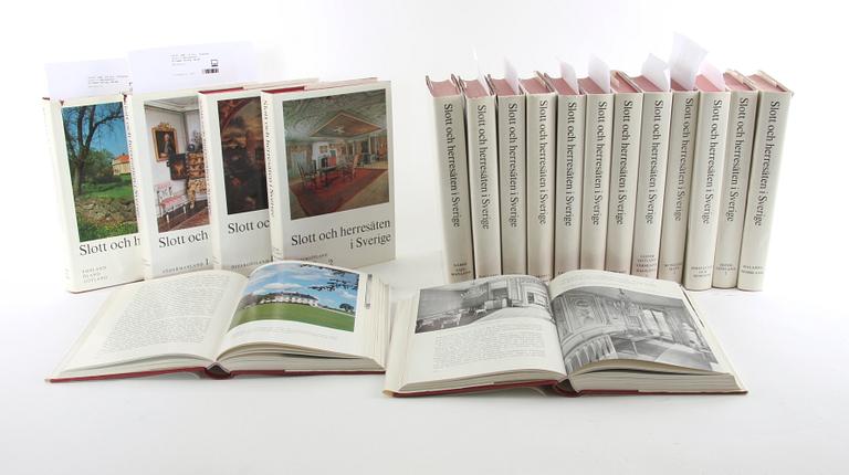 BOK, 18 vol, "Svenska slott o herresäten",
Allhems förlag, Malmö.