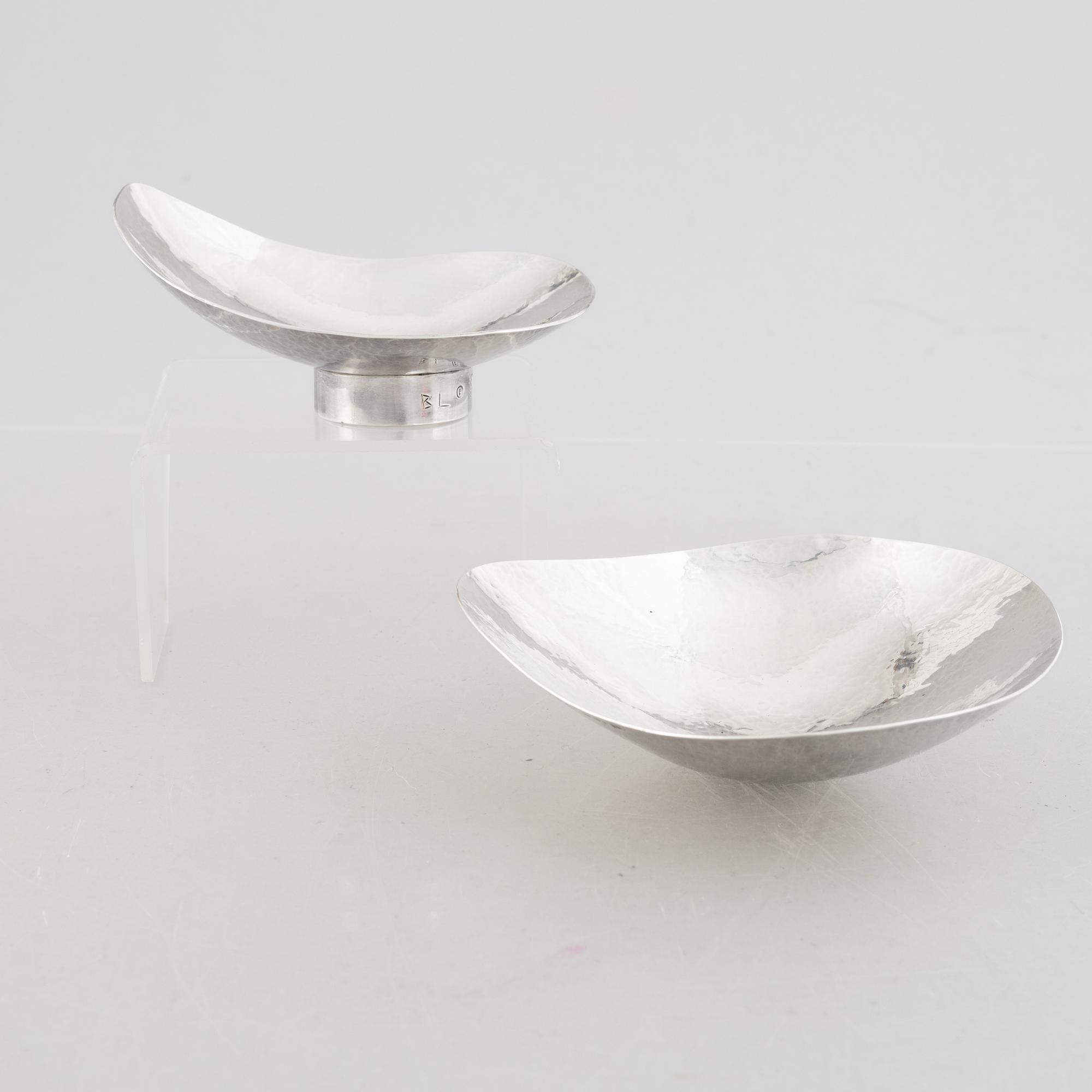Two small bowls, silver, Stamped BL Gothenburg 1963.