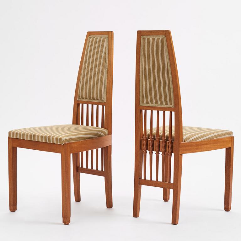 Otto Schulz, a pair of chairs, master carpenter Carl Thorsson, Gothenburg 1912.