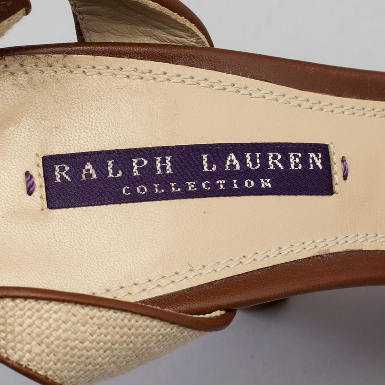 High heeled sandals by Ralph Lauren.