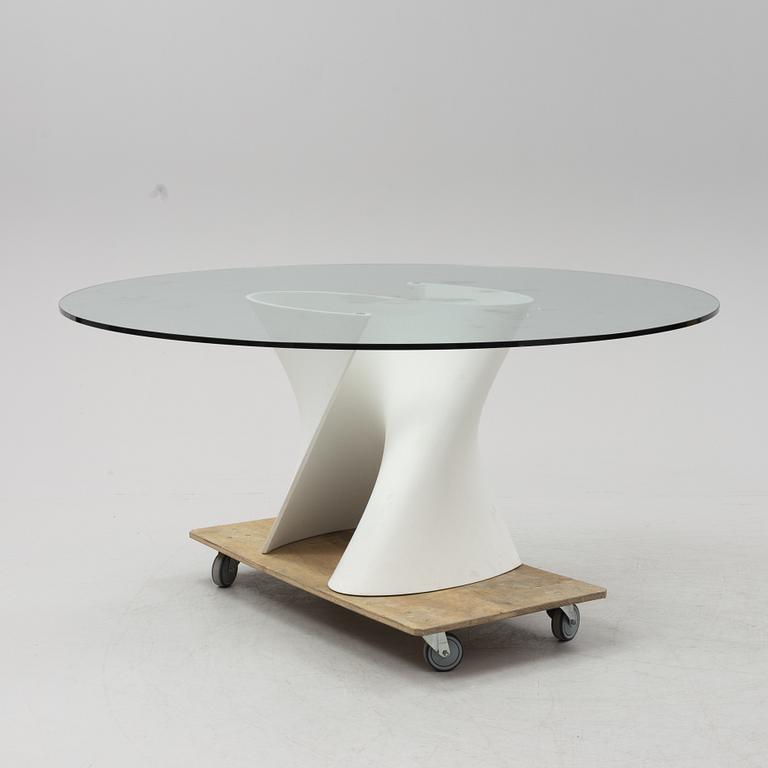 Xavier Lust, a glass top 'S Table' dining table, MDF Italia.