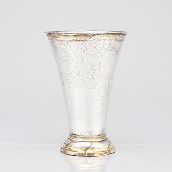 A Swedish 18 century parcel-gilt silver beaker, marks of Carl Fredrik Seseman, Arboga 1792.