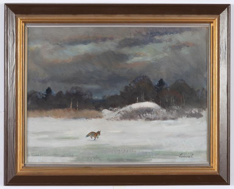 Lindorm Liljefors, Fox in a winter landscape.