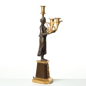 An Empire 19th century three-light candelabra.