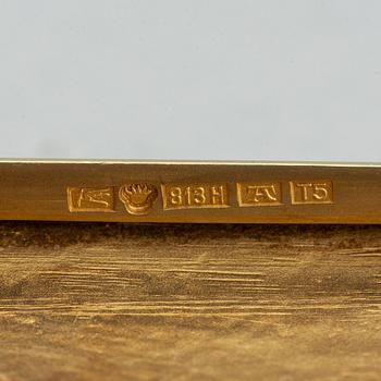 A finnish parcel-gilt silver cigarette case, Turku 1924.