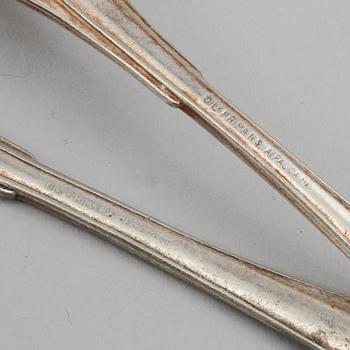 FISKBESTICK, nysilver, 15 st, märka med loggotyp från Stockholmsutställningen 1930 samt restaurangen Tre Remmare.