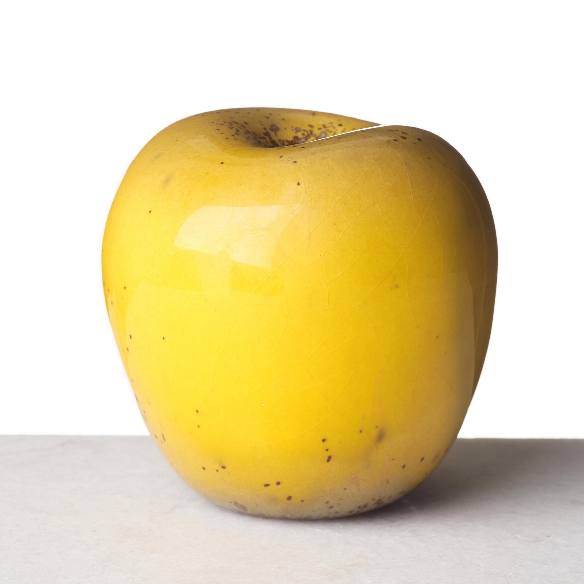 Hans Hedberg, a faience sculpture of an apple, Biot, France.