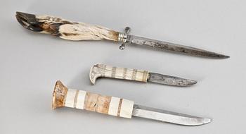KNIVAR, 3 st, bl.a. horn, 1900-talets andra hälft.