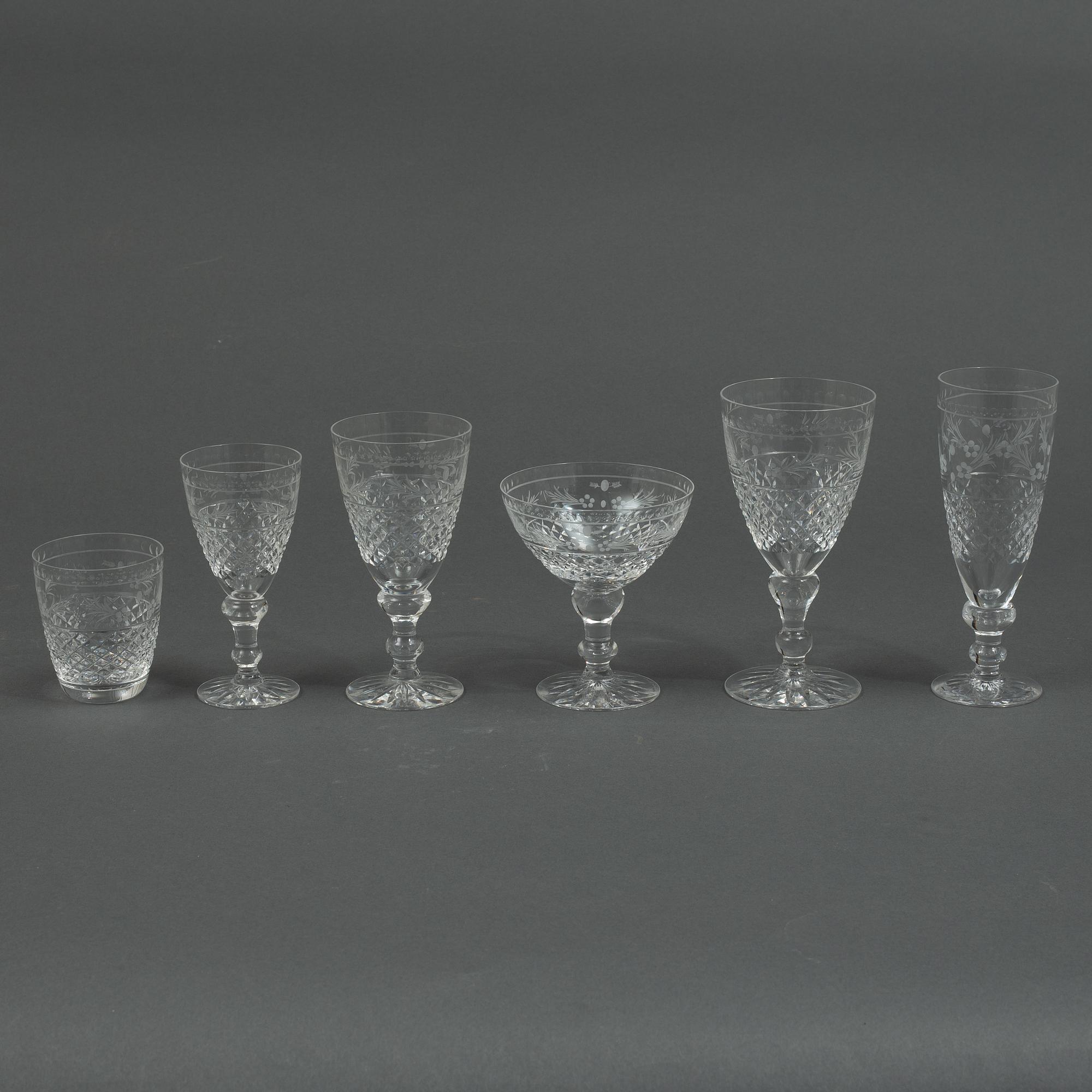 Fritz Kallenberg, glass service, 96 pieces, "Elvira Madigan", Kosta.