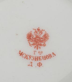 DOCKSERVIS, 8 delar, Kuznetsov, Dmitrov Factory 1891-1917. Ryssland ca 1900.