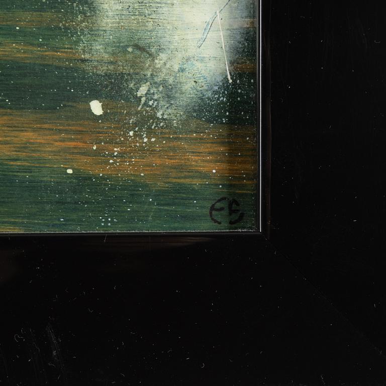 Ernst Billgren, oil on panel, signed.