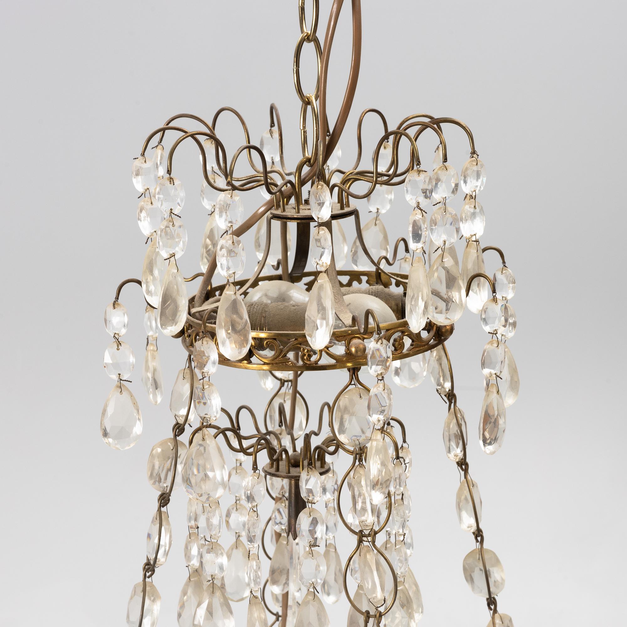 A Gustavian style chandelier, first half of the 20th century.