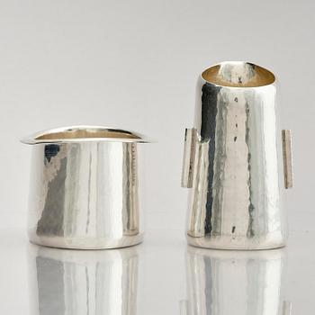 Ulf Trolle-Lindgren, a sterling silver three piece coffee set, Strömstad, Sweden 1967.