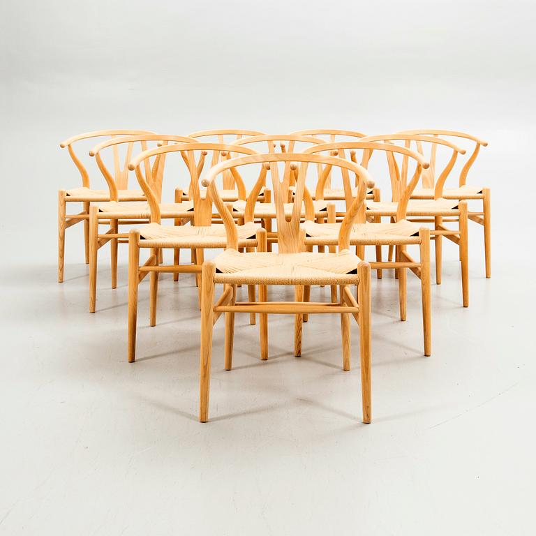 Hans J. Wegner, chairs, 10 pcs, "Y-chair", Carl Hansen & Son, Denmark, modern production.