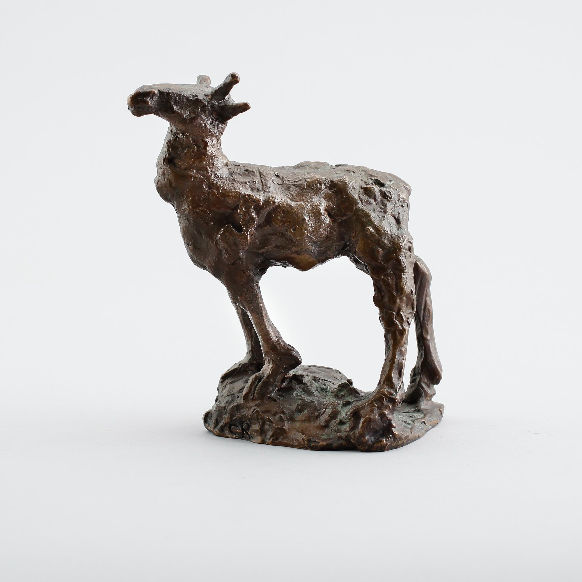 OKÄND KONSTNÄR, skulptur, brons, monogramsignerad CR, Herman Bergman gjuteri.