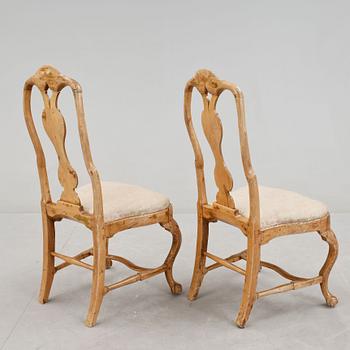 STOLAR, ett par, senbarock, 1700-tal.