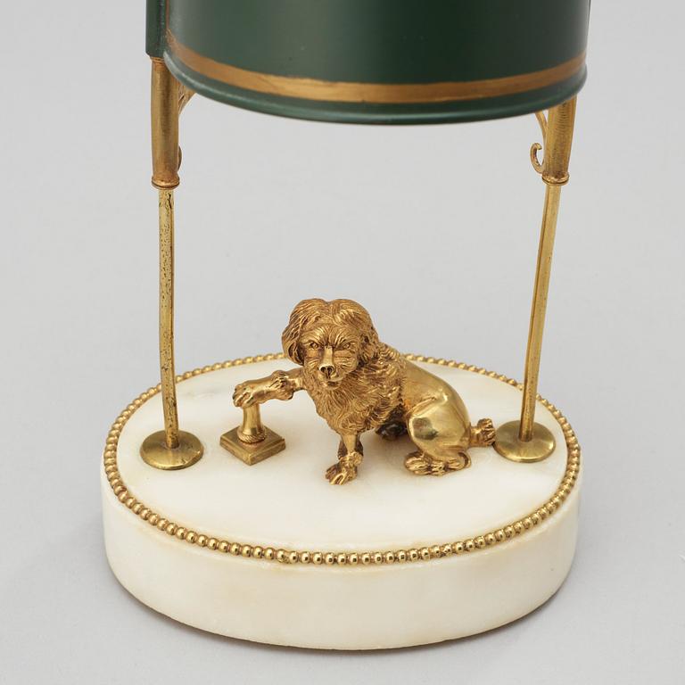 A late Gustavian circa 1800 one-light table lamp.