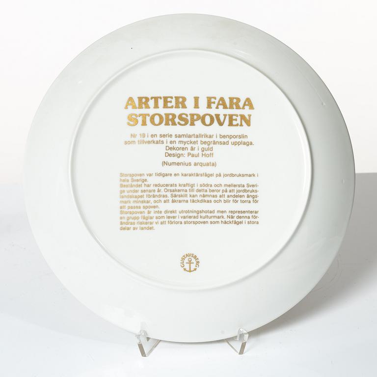 Paul Hoff, 20 plates, 'Arter i fara', Gustavsberg.