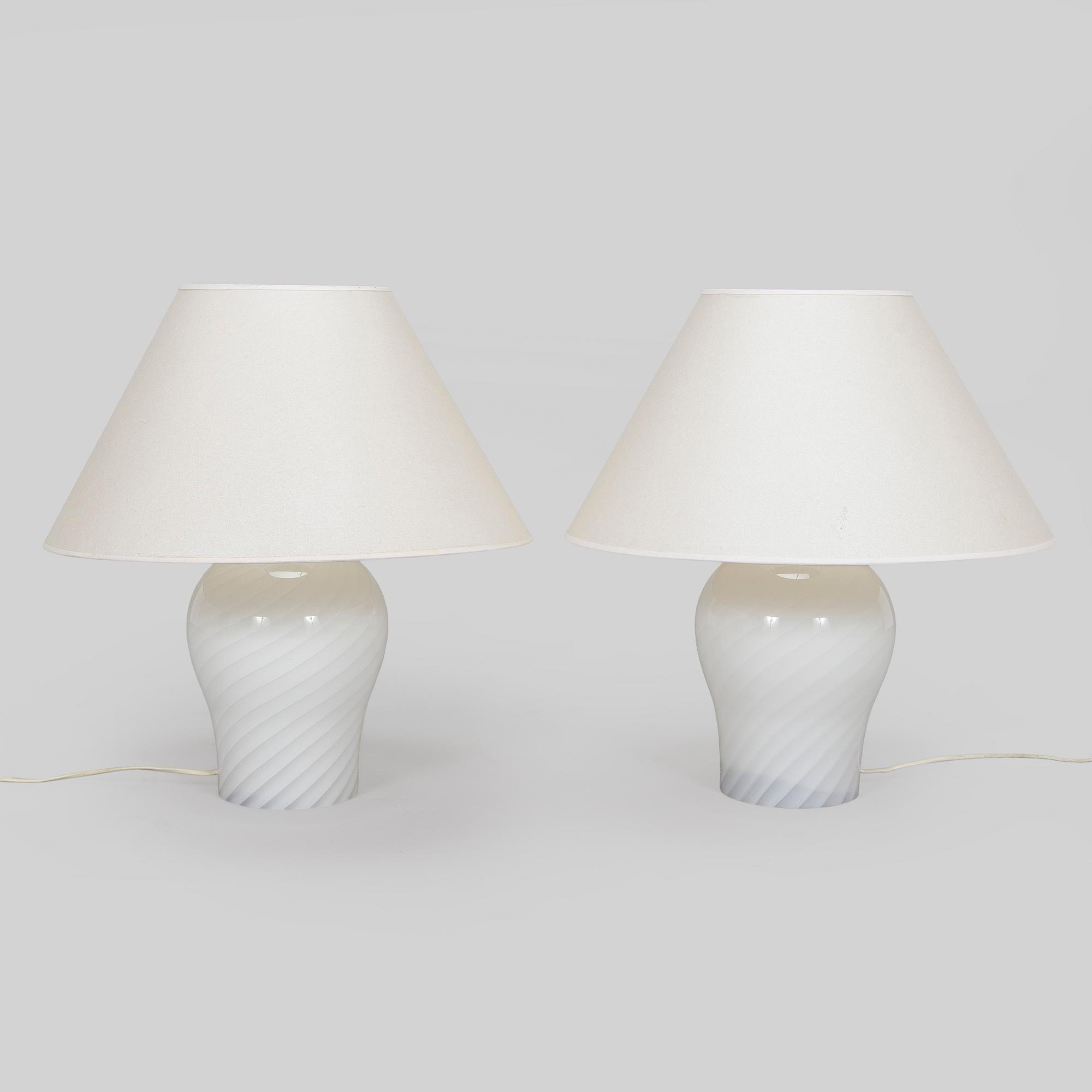 Bordslampor, ett par, DaVinci, Italien 1900-talets senare hälft.