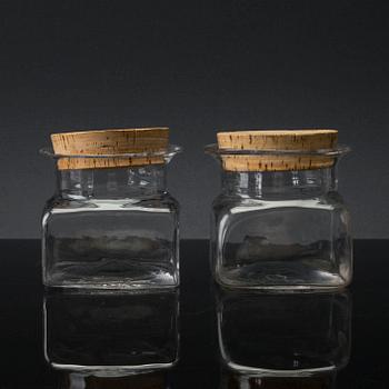 SIGNE PERSSON-MELIN, glas,  8+1 st, "Sill i kvadrat" för Boda Nova 1900-talets andra hälft.