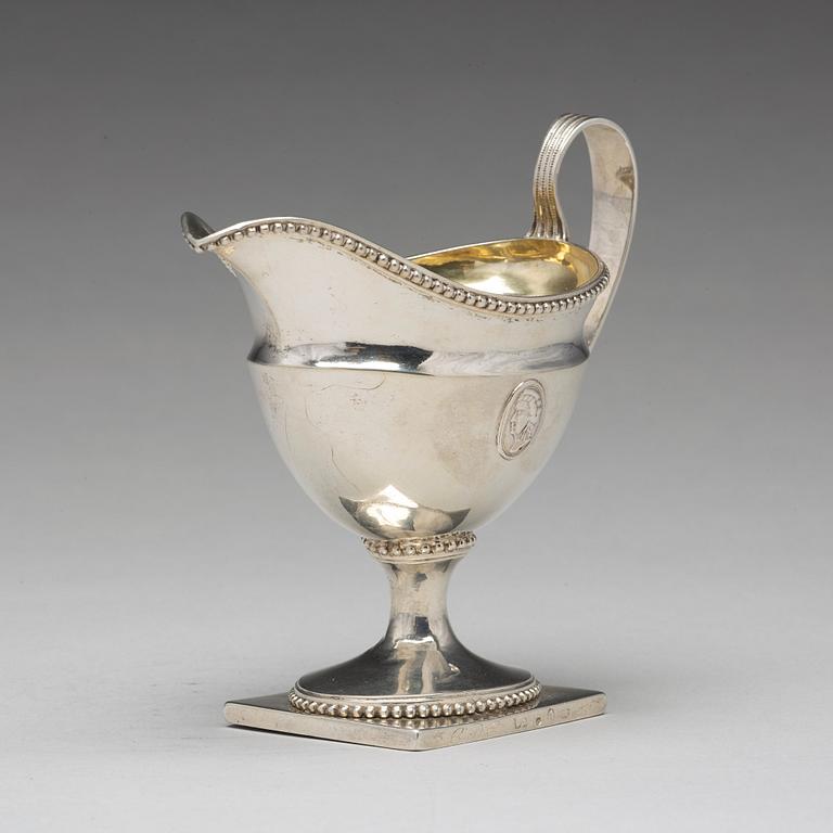 A Swedish 18th century parcel-gilt silver cream-jug, mark of Petter Eneroth, Stockholm 1793.