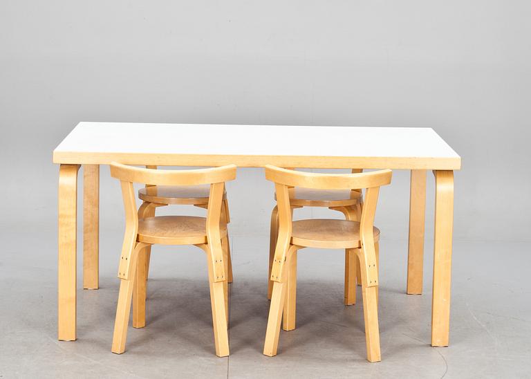 BORD och STOLAR, 4 st, Alvar Aalto, Artek Finland.