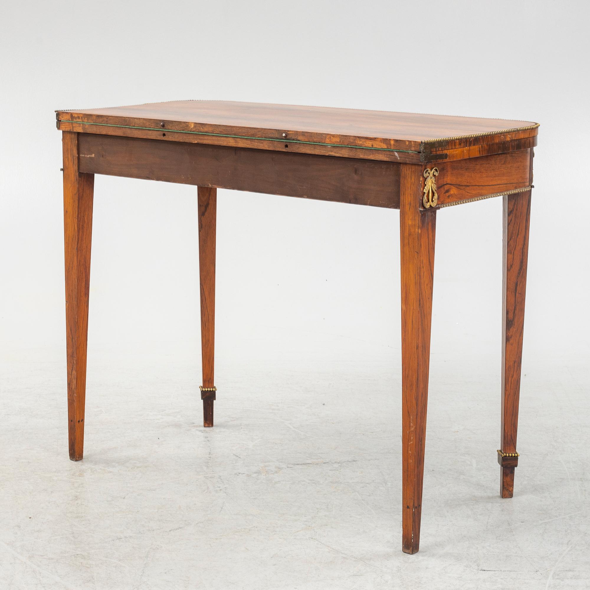 Gaming table, late Gustavian style, circa 1800.