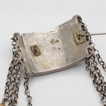 Dress ornament, silver, Peter Ohlijn (active 1777–1801), Karlskrona.