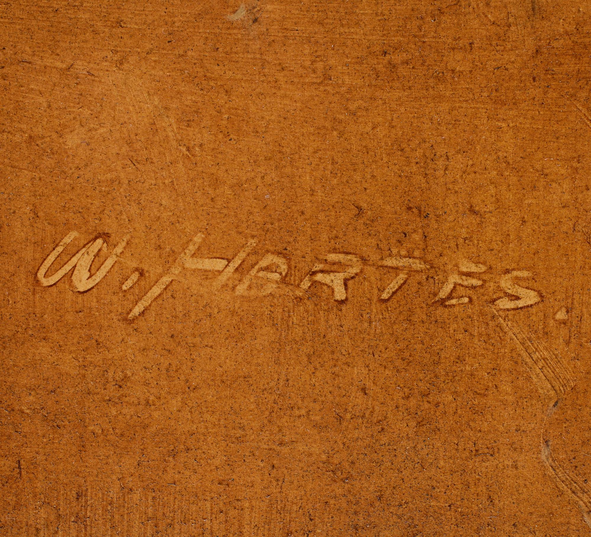 WILHELM HARTES, olja på papper, signerad.