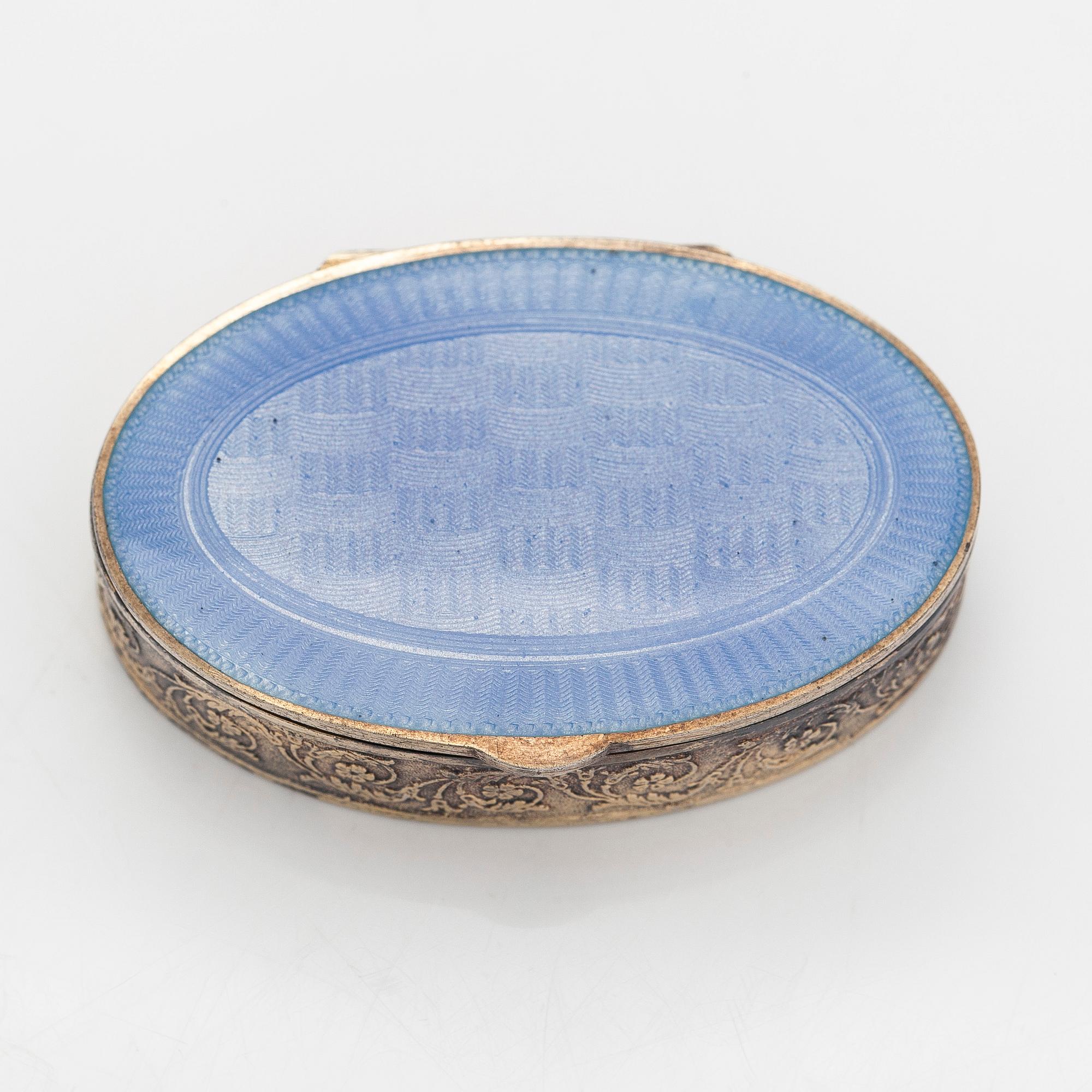 A gilded silver and enamel box, Marius Hammer, Norway, and a pendant in silver and enamel.