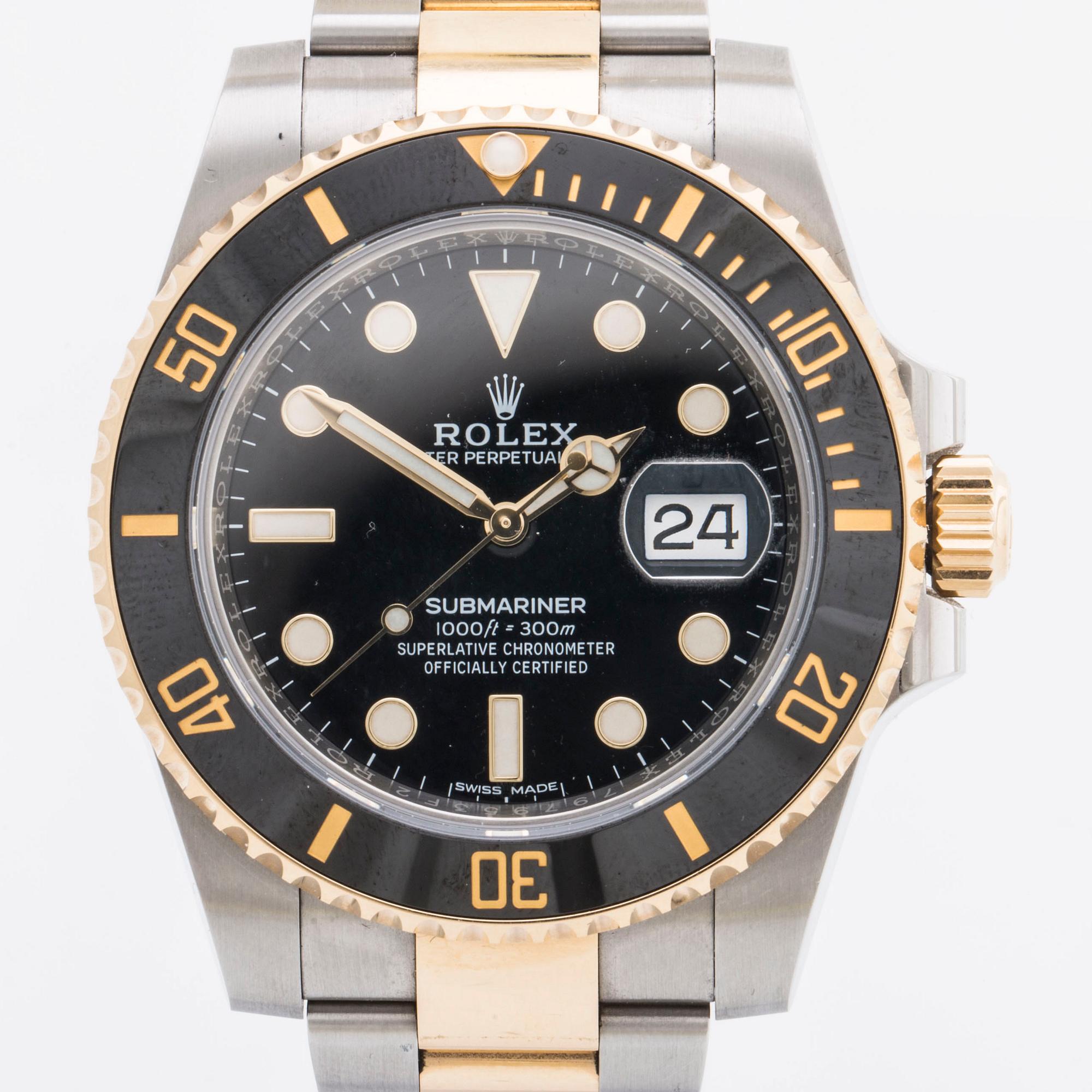 ROLEX Oyster Perpetual Date Submariner 1000ft 300 m Chronometer wristwatch 40 mm. Bukowskis