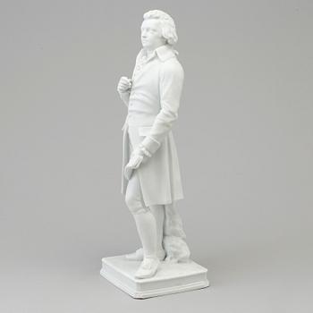 SKULPTUR, biskvi. "Mozart", Lippert & Haas, Schlaggelwald, Tjeckien, 1800-tal.