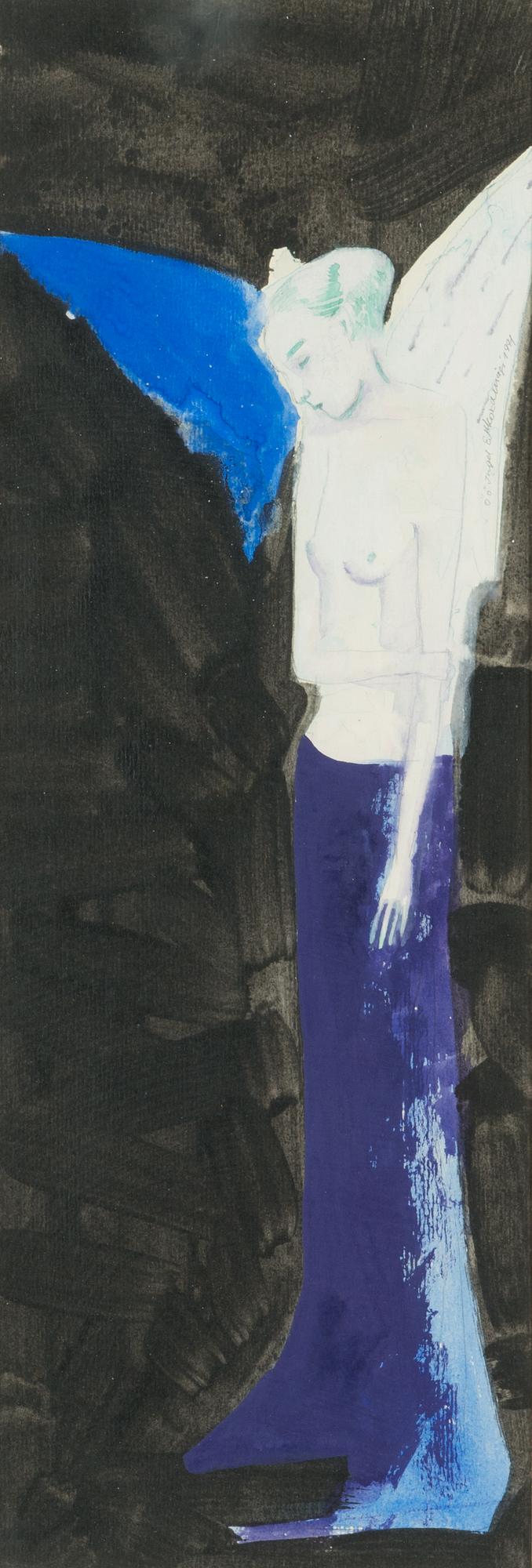 Epp Maria Kokamägi, mixed media on paper, signed and dated 1991.